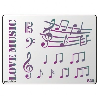 Penta 3D Stencil music 15x20cm,